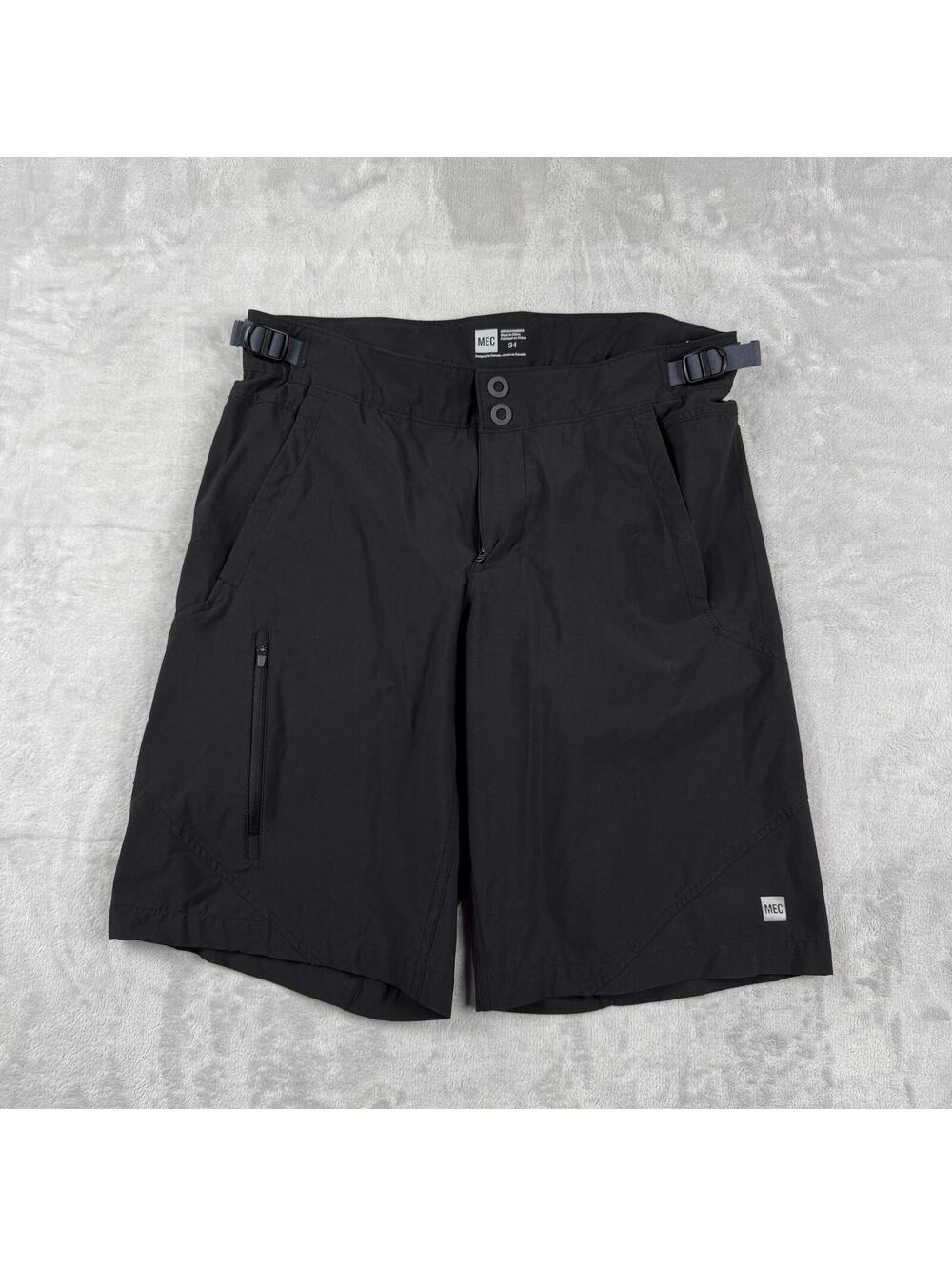 MEC Cycling Bike Shorts Mens 34 Black Padded Performance gorpcore commuter Gear